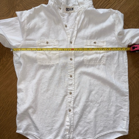 Ocean by Bikini Village White Women's Button Down Linen Blend Shirt - Picture 8 of 10